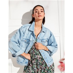 Damen Jeansjacke mit Brusttasche