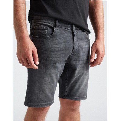 Slim Fit Denim Shorts, Men, Grey