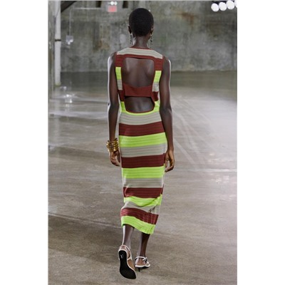 STRIPED KNIT MAXI DRESS