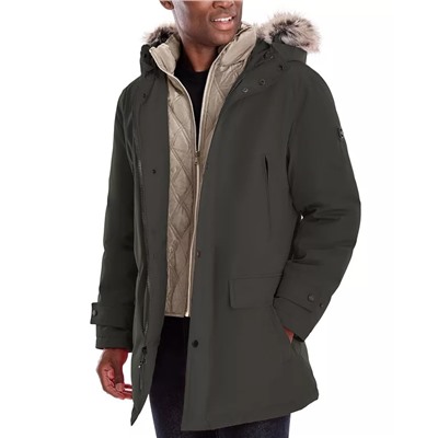MICHAEL MICHAEL KORS Michael Kors Men's Hooded Bib Snorkel Parka, Created for Macy's