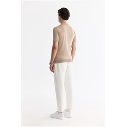 Vizon Polo Yaka Fermuarlı Rayon Triko T-Shirt