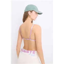 Sujetador triangular algodón copas extraíbles lila