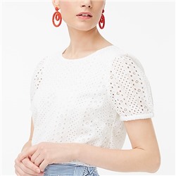 Eyelet puff-sleeve top Item AL517