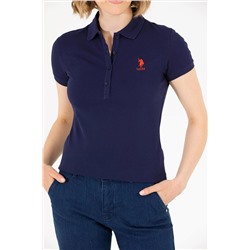 Kadın Lacivert Basic Polo Yaka Tişört