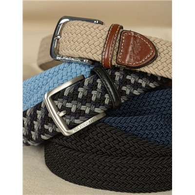 MENS TWO TONE BRAIDED STRETCH BELT