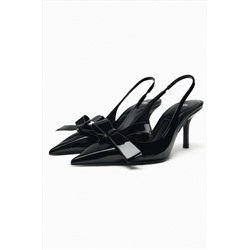 HEELED SLINGBACK SHOES WITH BOW