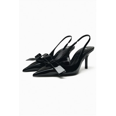 HEELED SLINGBACK SHOES WITH BOW