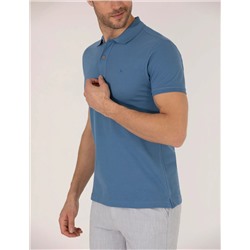 Koyu Mavi Regular Fit Polo Yaka Basic Tişört