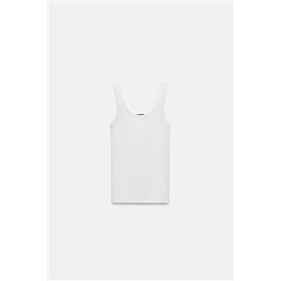 MERCERISED THREAD RIBBED T-SHIRT