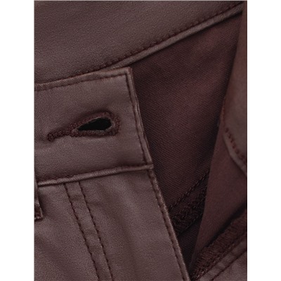 Брюки-трубы из эластичного хлопка с эффектом кожи