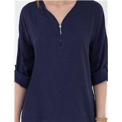 Lacivert Comfort Fit Uzun Kollu Gömlek