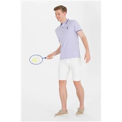 Erkek Lila Basic Polo Yaka Tişört