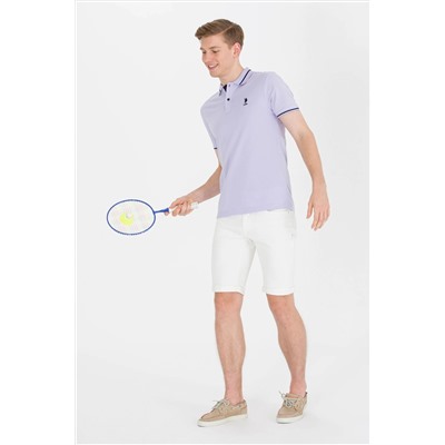 Erkek Lila Basic Polo Yaka Tişört