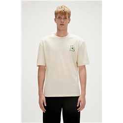 Bad Bear, Re-world 0 Yaka Erkek Tshirt - Ekru