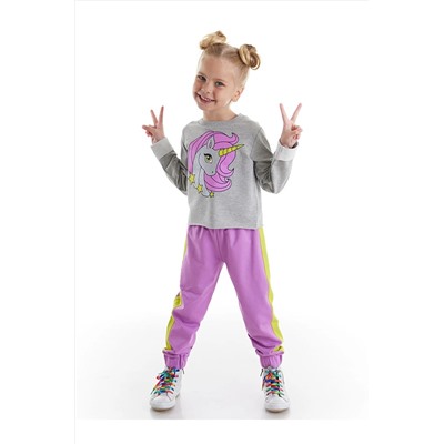 DenokidsUnicorn Lila Kız Çocuk Eşofman Takım