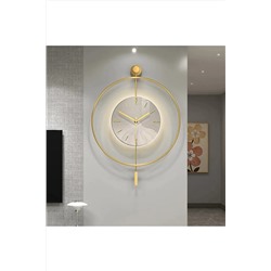 MetaQuartz Aksesuar Timelless Kristal - Pilli Led - Duvar Saati 60 Çap , Modern Dekoratif Metal Ledli Duvar Saati Timelles-kristalGold