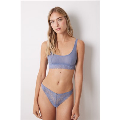 Sujetador top tul plumeti azul