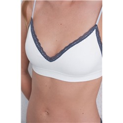 Sujetador seamless pointelle blanco
