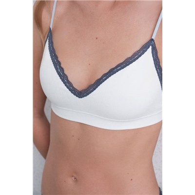 Sujetador seamless pointelle blanco