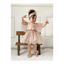 favorimkids Pudra Kız Tüllü Elbise tüllü01