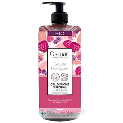Osmaé Exquise Framboise - Gel Douche Surgras BIO 1 Litre