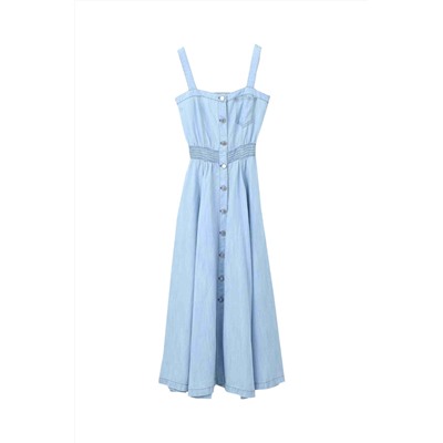 Vestido fluido vaquero Azul claro