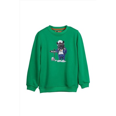 Bad Bear, Panther Crewneck Jr Çocuk Sweat 24.06.12.006 Green