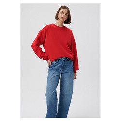 Mavi Bisiklet Yaka Kırmızı Basic Sweatshirt 1610198-80791