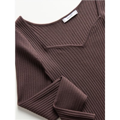 Strickkleid mit Gestreifter Struktur