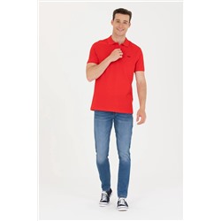 Erkek Kırmızı Basic Polo Yaka Tişört