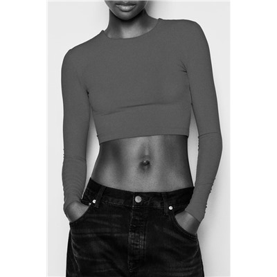 CROPPED POLYAMIDE T-SHIRT