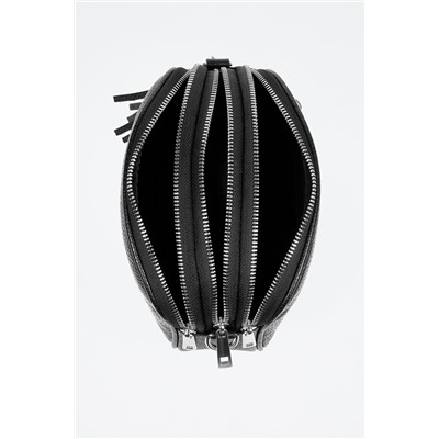 Bandolera de piel Negro y plateado - Firenze Artegiani