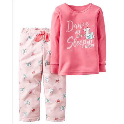 2-Piece Cotton & Fleece PJs