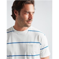 Striped T-shirt, Men, White