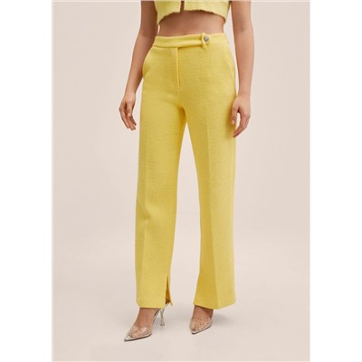 Pantalón recto tweed -  Mujer | MANGO OUTLET Melilla