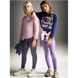 2-PACK OF LONG BASIC PLAIN AND PRINTED LEGGINGS