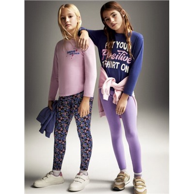 2-PACK OF LONG BASIC PLAIN AND PRINTED LEGGINGS