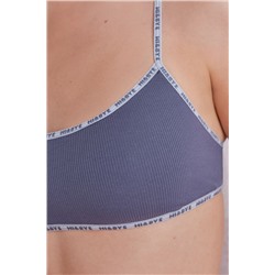 Sujetador top algodón copas extraíbles azul