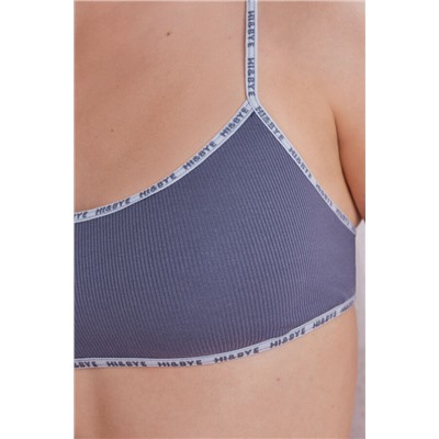 Sujetador top algodón copas extraíbles azul