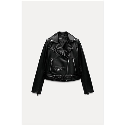 FAUX LEATHER BIKER JACKET