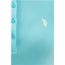 Kadın Turkuaz Basic Polo Yaka Tişört