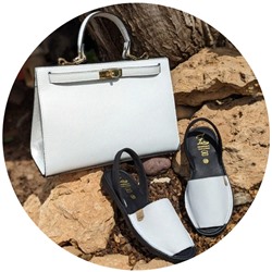 AB.ZAPATOS · 503-8 · NOB · blanco - negro+Ab.Zapatos PELLE Birkin/2 (720) БЕЛЫЙ АКЦИЯ