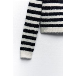 STRIPED KNIT SWEATER WITH BUTTONS