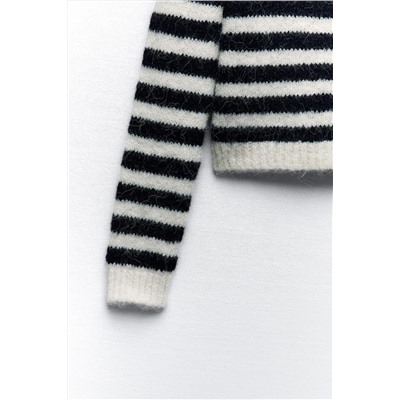 STRIPED KNIT SWEATER WITH BUTTONS