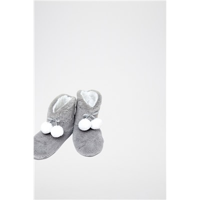 Zapatillas de casa altas forradas Maeve Gris claro