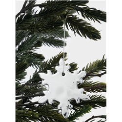 Игрушка елочная, 7 см, фарфор P, серебристая, Снежинка, New year
