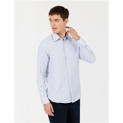 Mavi Slim Fit Uzun Kollu Gömlek