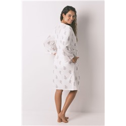 Bata larga "maternity" print sello marfil