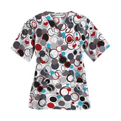 UA Round Up White Print Scrub Top