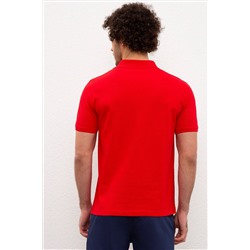 Erkek Kırmızı Basic Polo Yaka Tişört